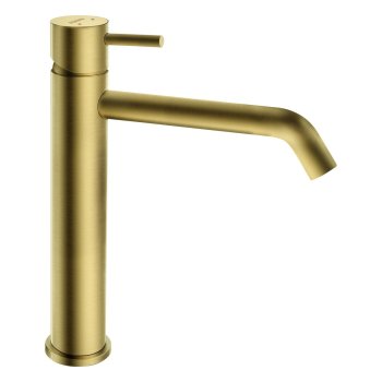 Baterie pentru lavoar Ferro Ciriculus, monocomandă, cu ventil click-clack, auriu periat